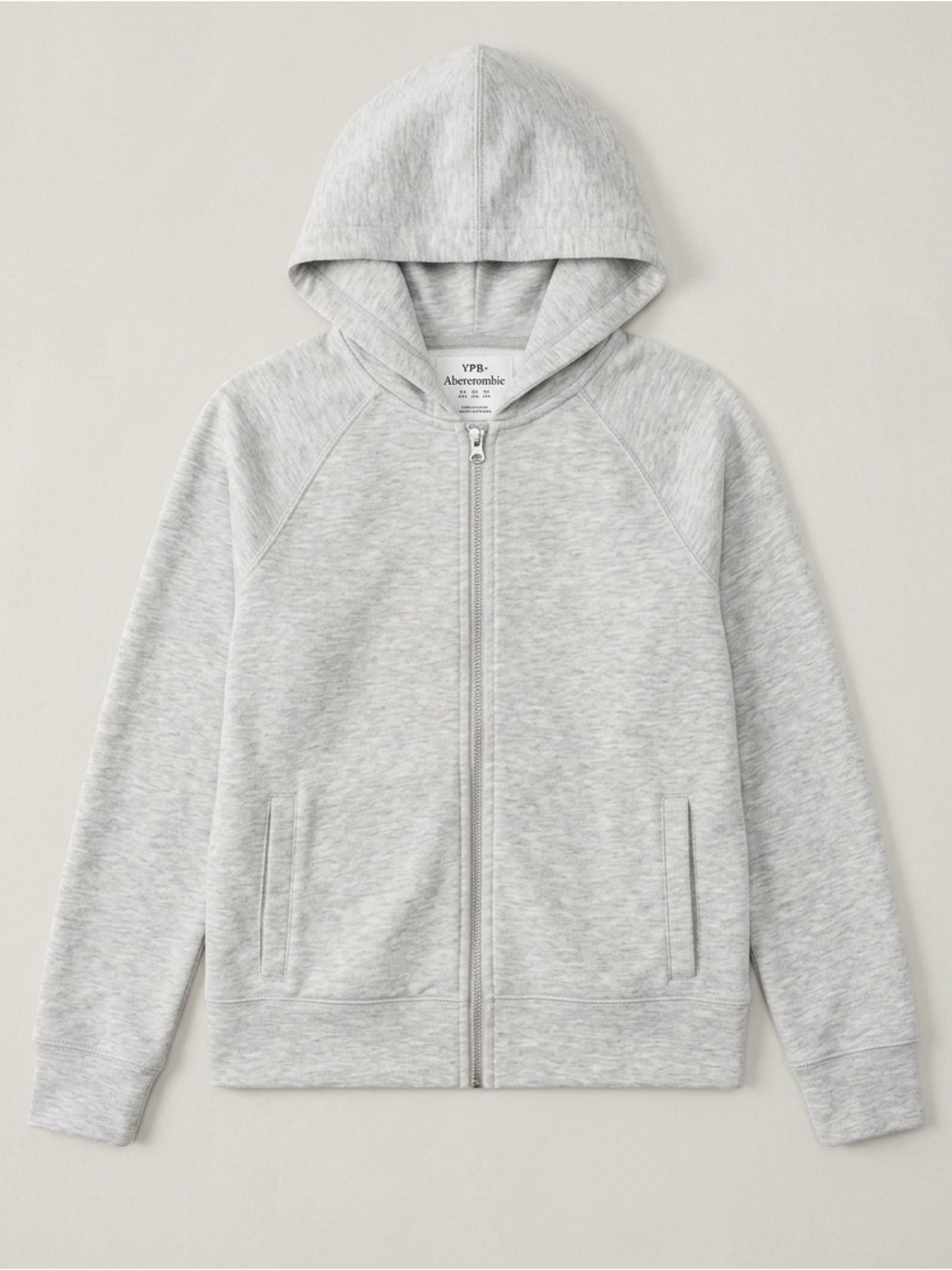 abercrombie kids YPB unisex Heather Gray Zip Up Hoodie,13/14 Y - wardrobe staple